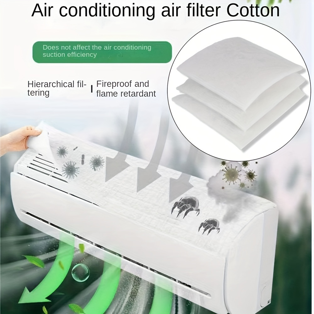 

5-piece Air Conditioner Filter Pads - N95 Electrostatic Technology, Low Resistance, Captures Pm2.5 & More - Fits Multi-brand Wall-mounted Ac Units