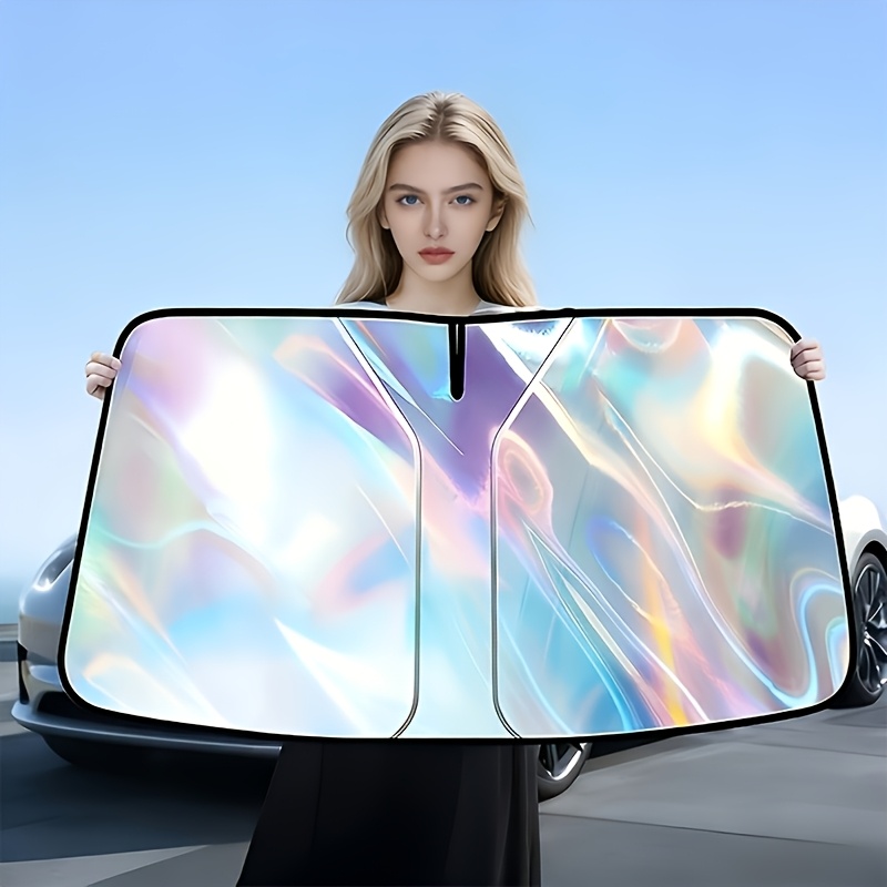 TEMU 2026 New Portable Insulating Sunshade, A Titanium Silvery Sunshade Specifically Designed For Car Windshields, Suitable For Most Car Models.