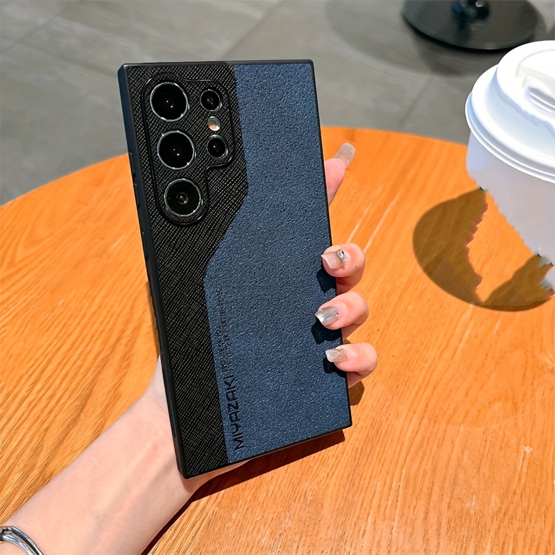 TEMU Phone Case - Color- Leather Texture Suitable For S24ultra Phone Case Sheepskin S23ultra Minimalist Leather