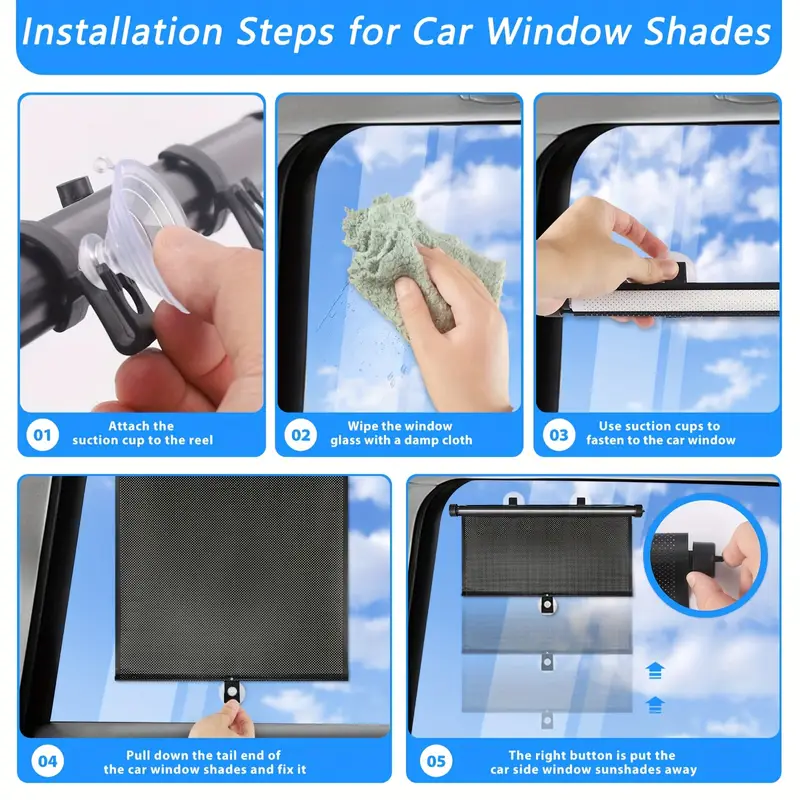 large car side window sun shade retractable car roller - Temu