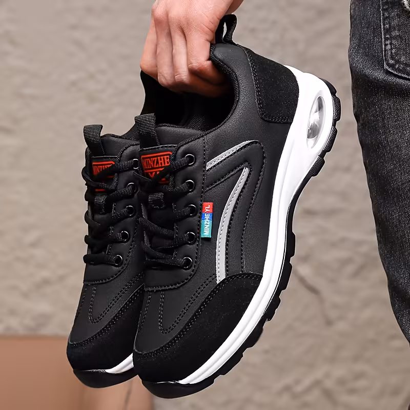 two tone air cushion mens road running shoes comfortable fabric lining lace up low top sneakers for men sport shoes for gym 3