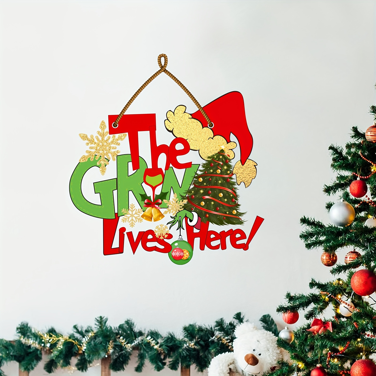 

Christmas Cheer Door Sign - , Self-adhesive Wall Decal For Bedroom, Living Room & Study - Home Decor