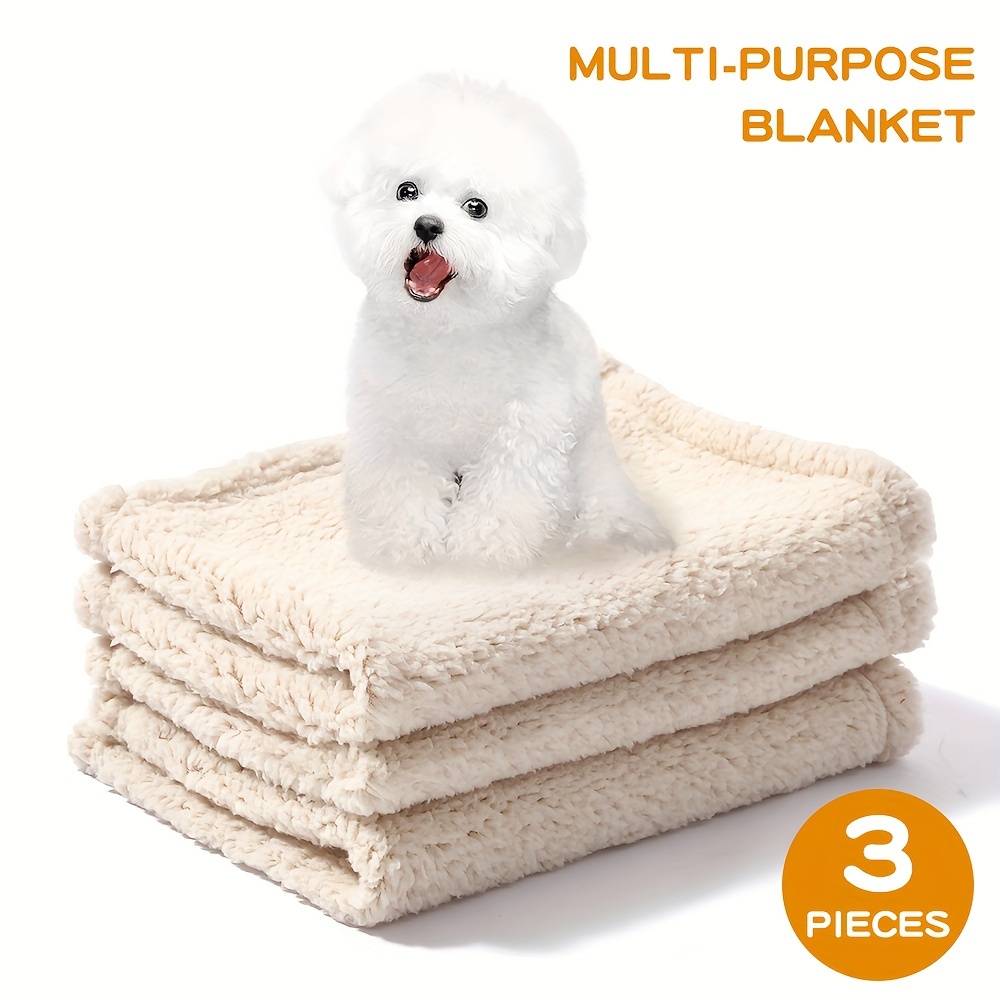 

3pcs Calming Blankets Fluffy Soft Fleece Blankets Sherpa Throw Dog Sleeping Blanket For Bed Nest Cage Sofa(23" X16'')