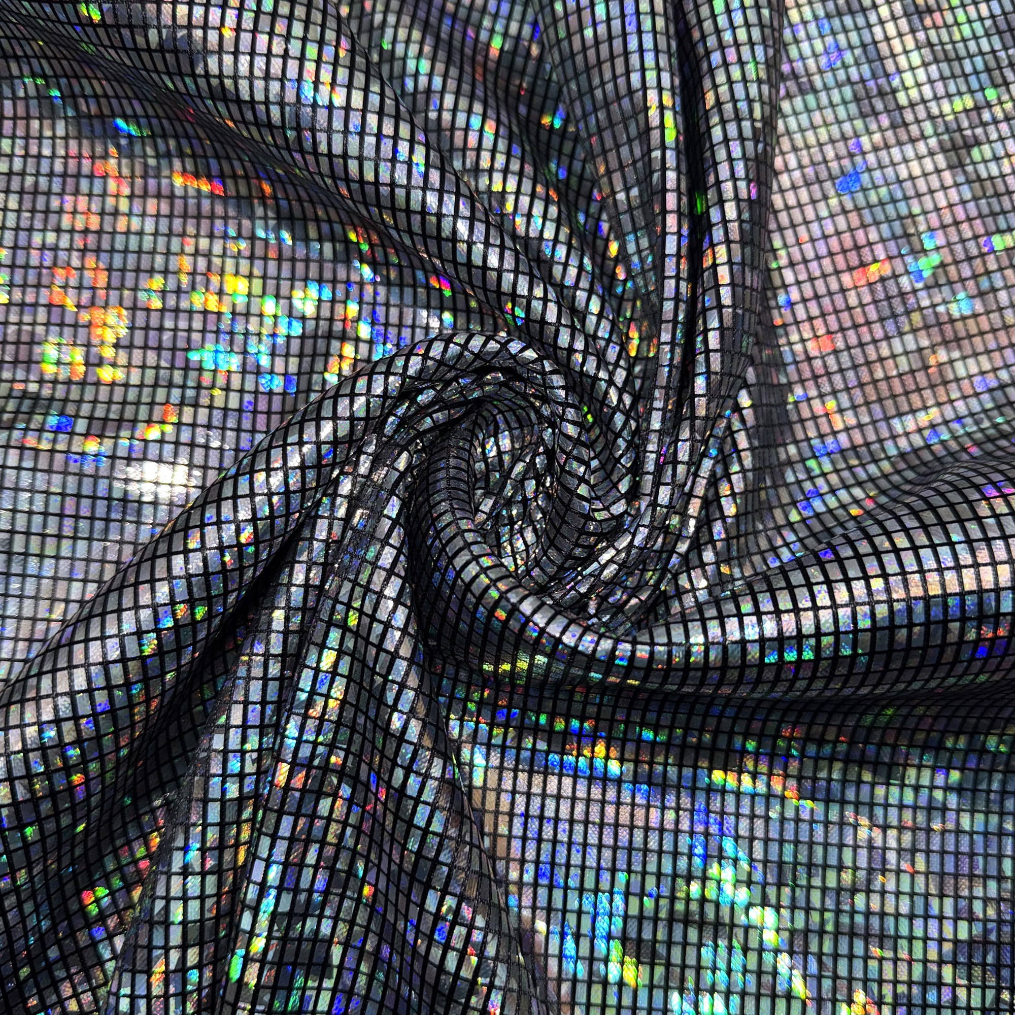 E-shop Schwarze Farben Quadratische Pailletten Laser Gestrickter Stoff, Vorgeschnittener Stoff, 19.68X59 Zoll, Stofffarbe Ist , Klare Textur, Geeignet