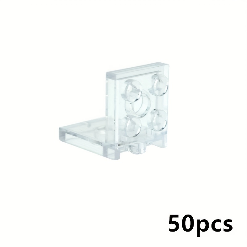 Image of 50pcs Of 2x2-2x2 Bracket Building Blocks With 2 Holes, Wall-mounting Parts For Educational Technology Toys Compatible With Model 3956