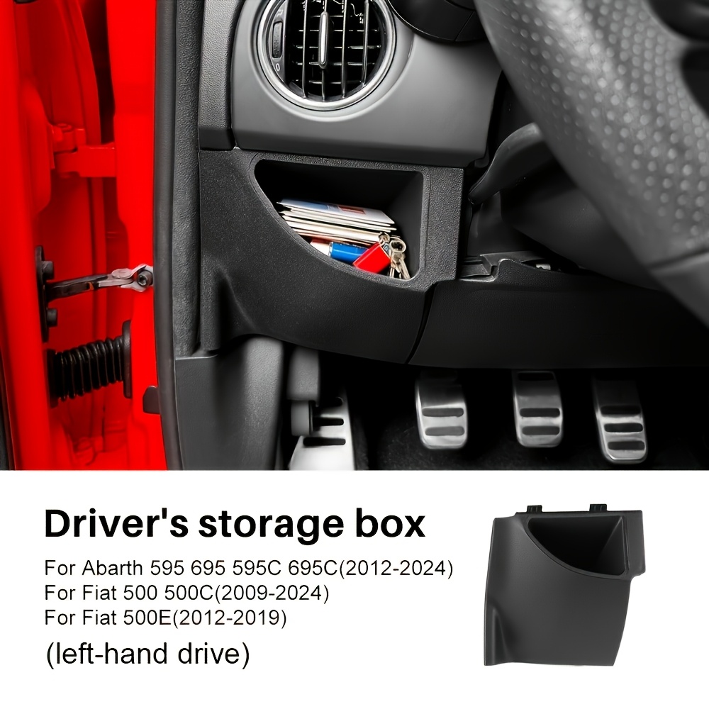 Abs Steering Wheel Storage Box Compatible For Fiat 500/abbas 595 (2016-2024) Direct Replacement Car Dashboard, Left-side Gear Shift Housing Accessory
