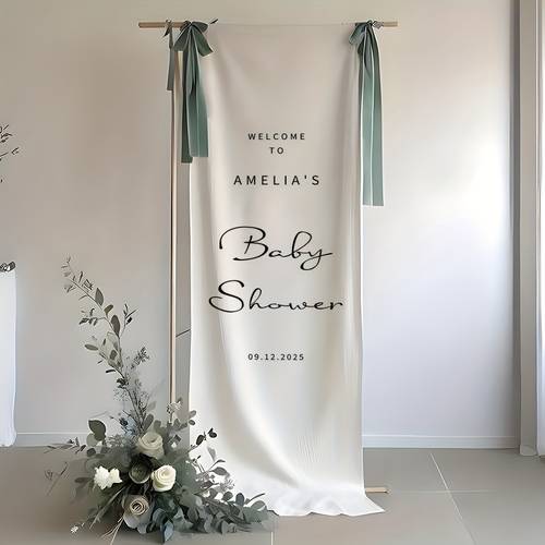 1 welcome banner personalized name date text artistic font theme personalized banner suitable for shower retirement anniversary events durable polyester material no power required easy hanging installation easy elegant banner