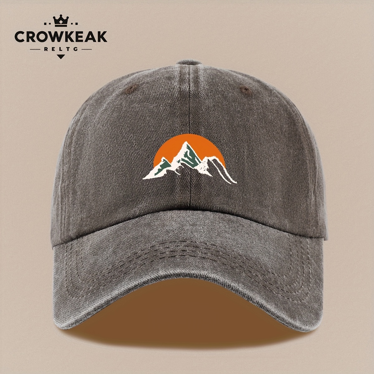 Sunset Mountain Pattern Baseball Cap, Lightweight & Adjustable