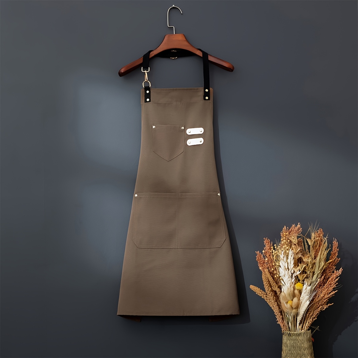 E-shop 1 Stück Restaurant Schürze Canvas Schürze Werkstatt Werkzeug Schürze Männer und Frauen, mit verstellbaren Schultergurten, geeignet für Friseure,