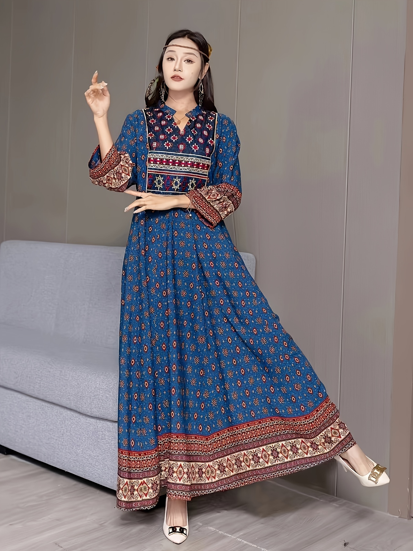 knee length dresses for ladies Gypsy Moon Tunic Maxi Dress main image 1