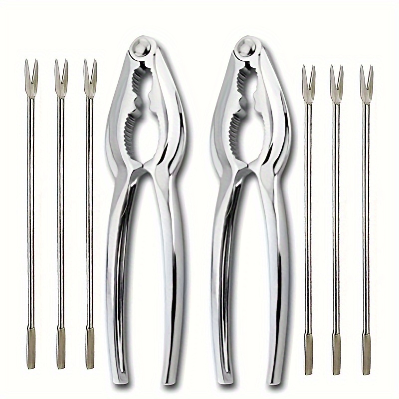 

New Star Foodservice 27983 Nut Cracker And Seafood Fork Set, Stainless Steel Metal, Silver - Durable And Versatile Kitchen Tools