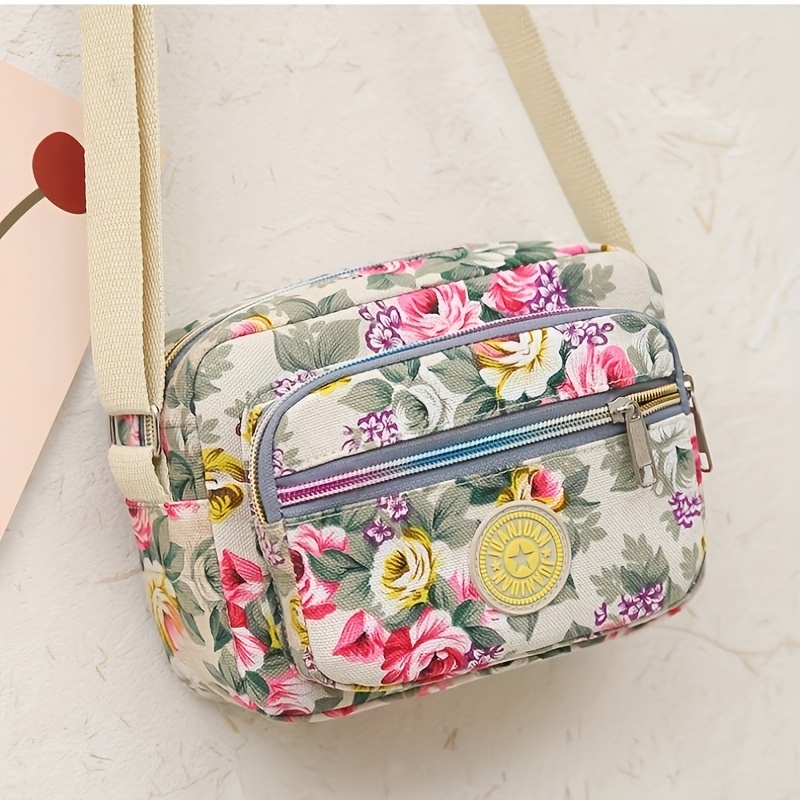 Image of Women's Crossbody Shoulder Bag Lightweight Coin Purse Floral Phone Pouch Casual Small Bag