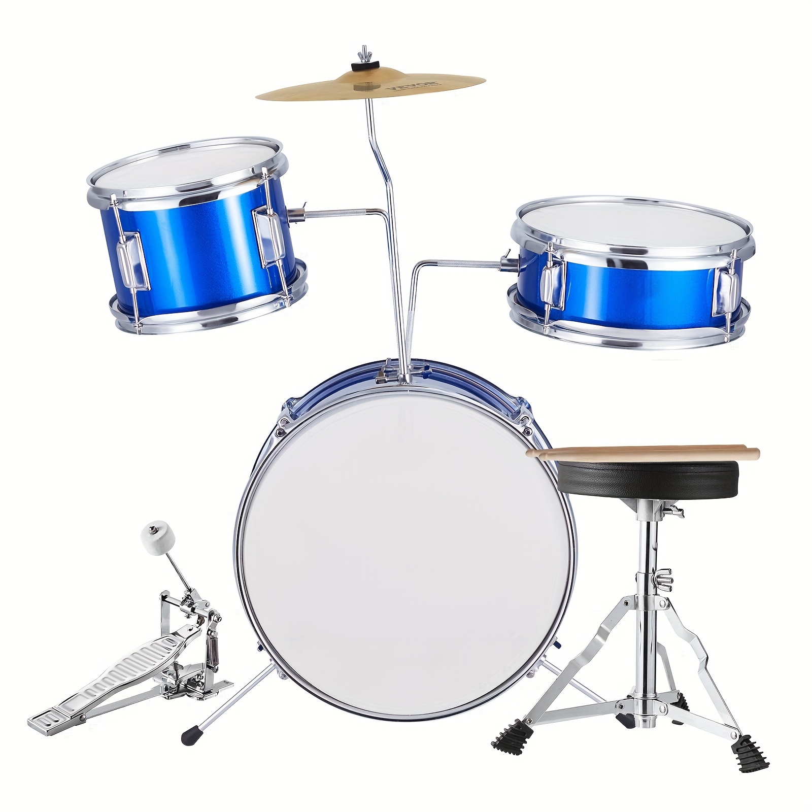 3pcs Kids Drum Set, 14&*; Beginner Kit with Adjustable Throne, Cymbal,  Pedal, Drumsticks, 8&*; Tom, 10&*; Snare, 14&*; Starter Kit for Children