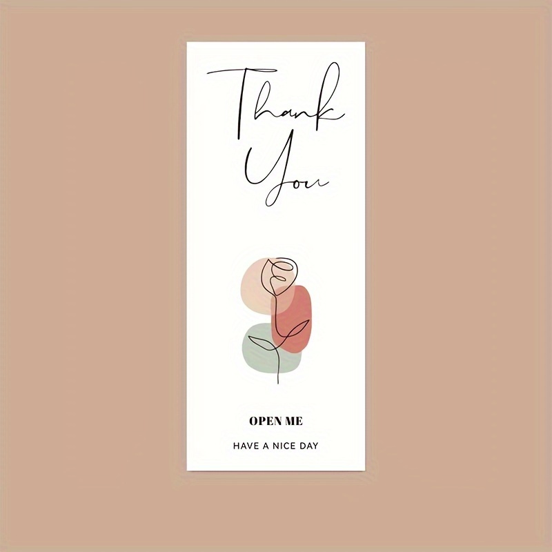 50pcs White Rectangular Thank You Stickers - Self-adhesive Gift Box & Bag Seals, Finish, For Everyday Office Use, Monigramed Gift Box Stickers