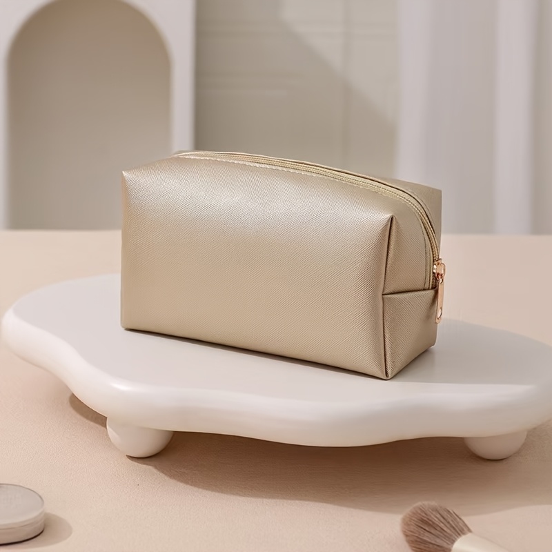 TEMU Trousse per trucco minimalista in poliestere gamma, perfetta per viaggi e uso