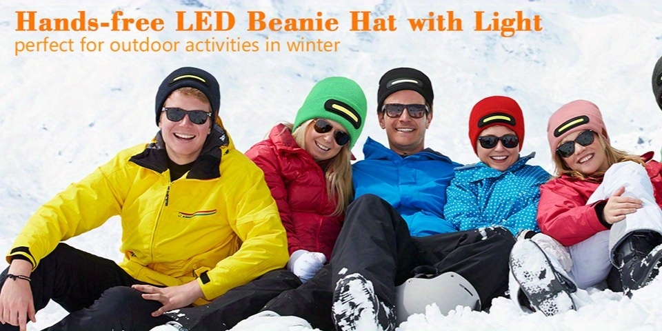 Bonnet sans fil lumineux LED | Coloré, Cool, Fête de Noël, Non, Style d'écouteur ouvert, Convient aux couples comme cadeau.