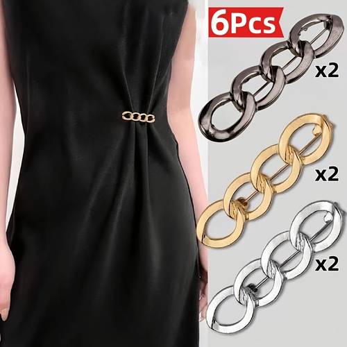 3 6pcs versatile waist cinching for jeans fashionable alloy adjustable detachable no sew button belt shrink waistband large to small snap fastener anti and dress sleeve tightening tool