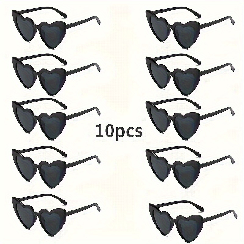 

10pcs Heart Shaped Glasses For Women Men Cute Fashion Decorative Shades Props For Wedding Party Prom For Music Festival