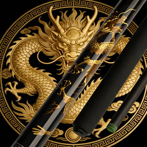 queue de billard professionnelle majestueux dragon doré imprimée en 3d - queue de billard en fibre de 13 mm, 57,48 po, de , adaptée aux compétitions de billard à 9 et à bandes