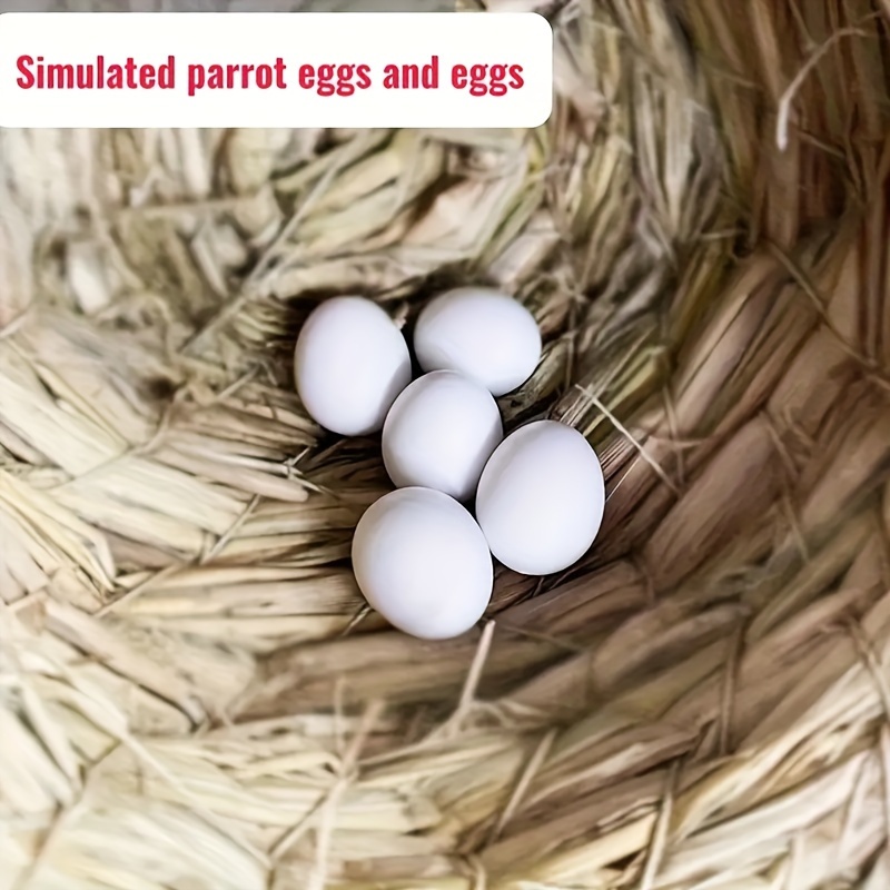 

5-pack Artificial Eggs For Breeding, Nesting & Craft - Pvc Parrot, Canary & Finch Fake Eggs, & Non-toxic, Easy To Clean - Perfect Substitute Eggs For