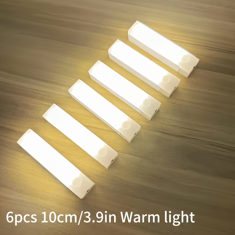 Motion Sensor Led Cabinet Light Bars, 10/20/30cm Rechargeable Magnetic Under Counter Lights, Stick Lamp For Closet Kitchen Wardrobe
