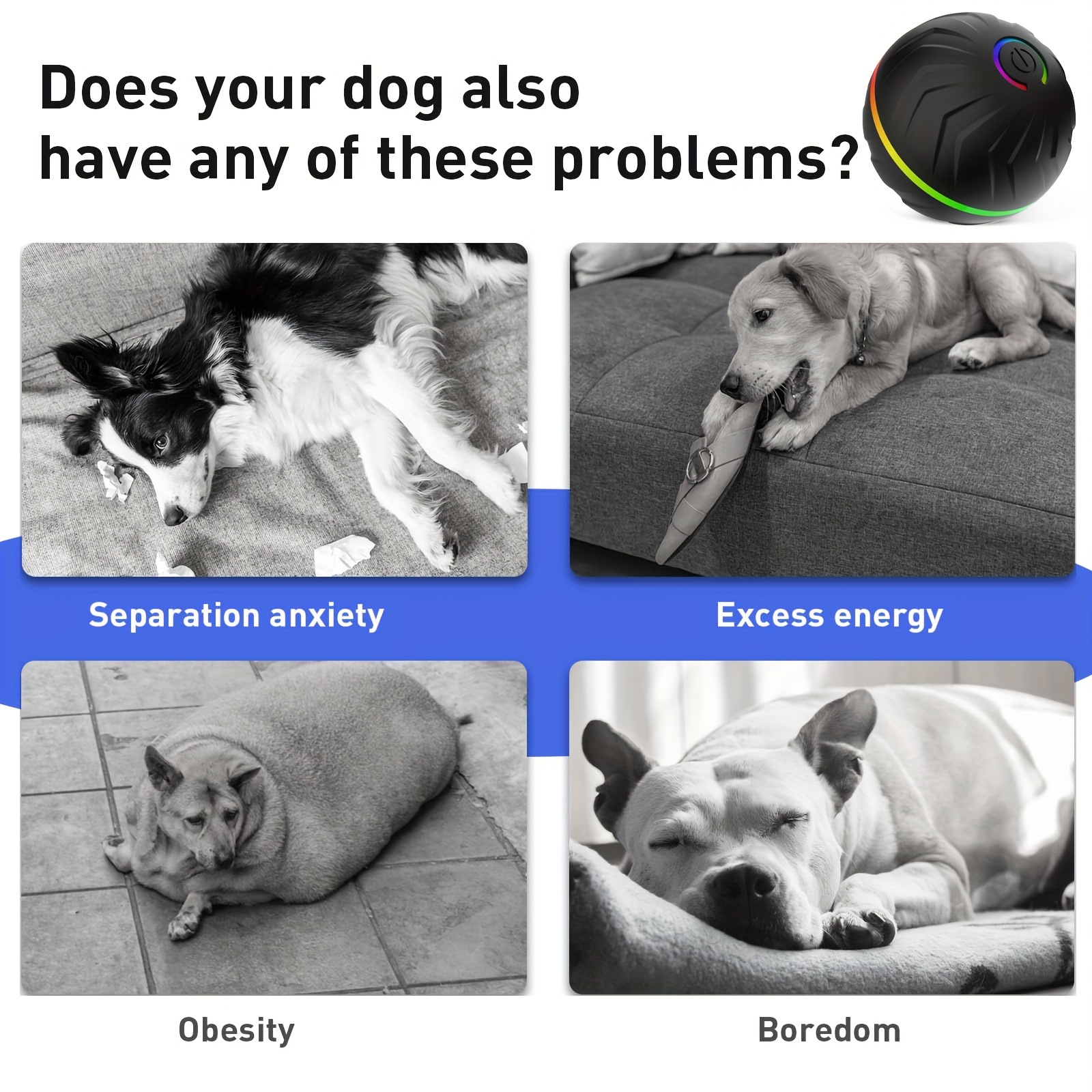   motion activated dog bouncing ball 6 6  62in usb rechargeable lithium polymer battery interactive pet toy for all breed sizes durable thermoplastic rubber striped pattern 9