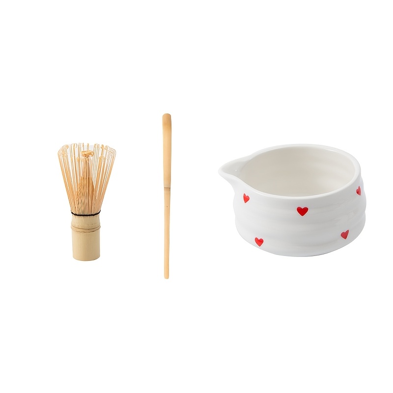 Image of 1/3/4/5pcs Of -shaped Matcha Bowls With Spouts And Matcha Whisk Set, A Tea Set Perfect For Matcha Lovers And Beginners, An Ideal Gift For Valentine's Day, Birthdays, And Mother's Day