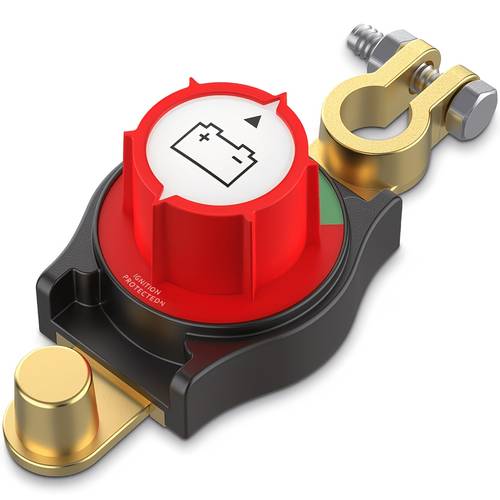 3rd gen heavy duty car battery disconnect switch 1 set copper plastic resistant isolator switch with red knob prevents battery drain universal fit for cars trucks boats rvs ideal for spring road trips camping