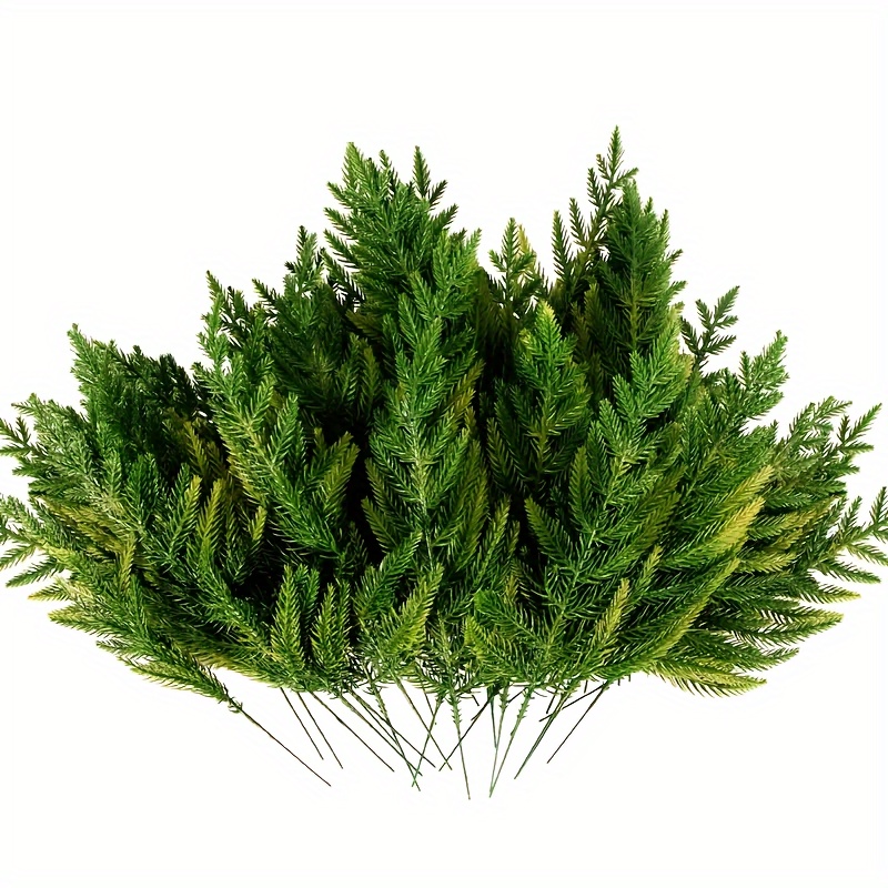 

10/20pcs, Realistic Christmas Pine Needle Branches For Diy Wreaths And Home Decor - Lifelike Green Artificial Planting Material