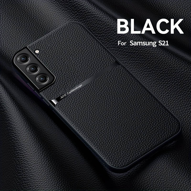 TEMU Phone Case - New Magnetic Phone Case, Suitable For S21/s21+/s21 Ultra/s21 Fe/s20 Fe Phone Case, Lychee Pattern Phone Case, Ultra-thin And