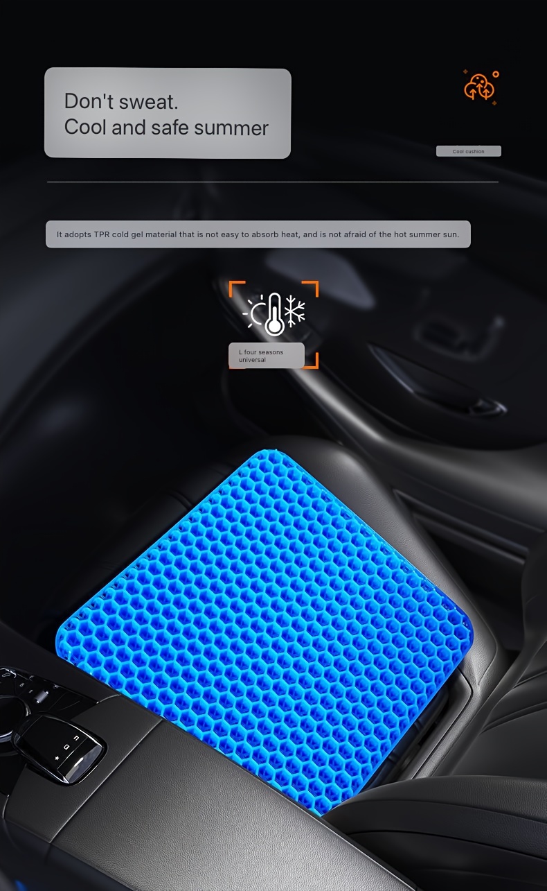 summer cooling gel seat cushion breathable honeycomb design for car office chairs soft for comfort details 2