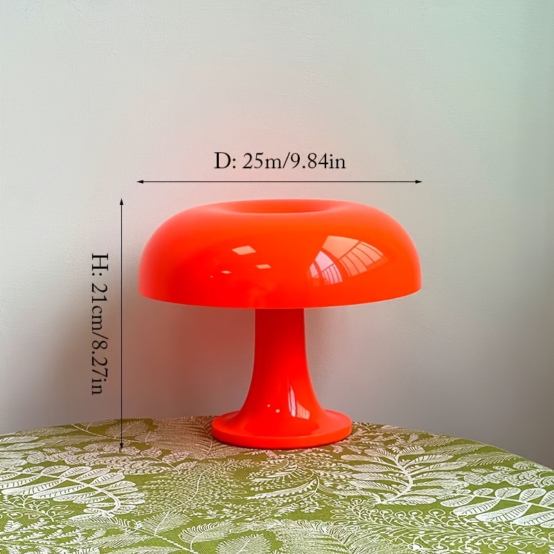 Mushroom Table Lamp with USB Power and Three-Color Dimming