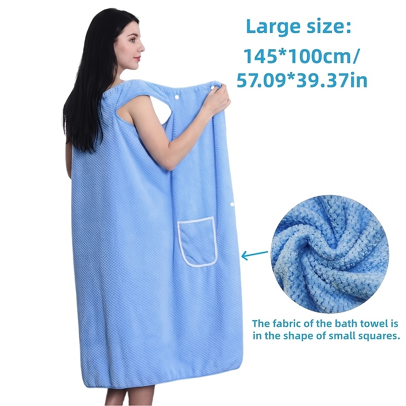 TEMU Wearable Halter Bath Towel Skirt, Absorbent, Quick-drying, And Easy To Put On And , With A Portable Side Pocket, Perfect For The Bathroom, Pool,