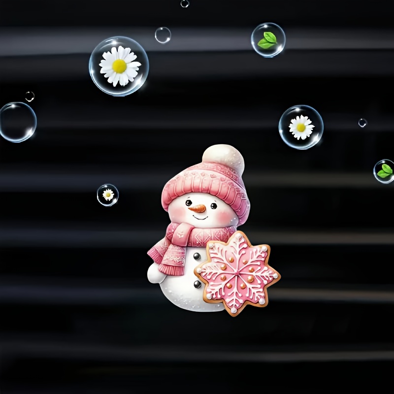 

1pc Cute Christmas Snowman Car Vent Clip Air Freshener - Acrylic Decorative Aromatherapy Diffuser For Fresh Scented Vehicle Interior