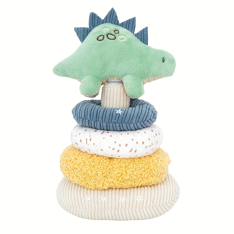 Baby Stacking Plush Ring Toy Infant Soft Textured Stuffed Blocks Toy Baby's Suitable For Stroller And Crib Boy And Girl Stacker Set Christmas Gift