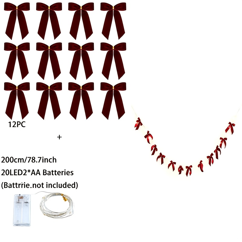 TEMU di da 12 pezzi con luci a stringa a forma di fata, decorativa a LED caldo, striscione decorativo da appendere per Natale, matrimonio, camera da