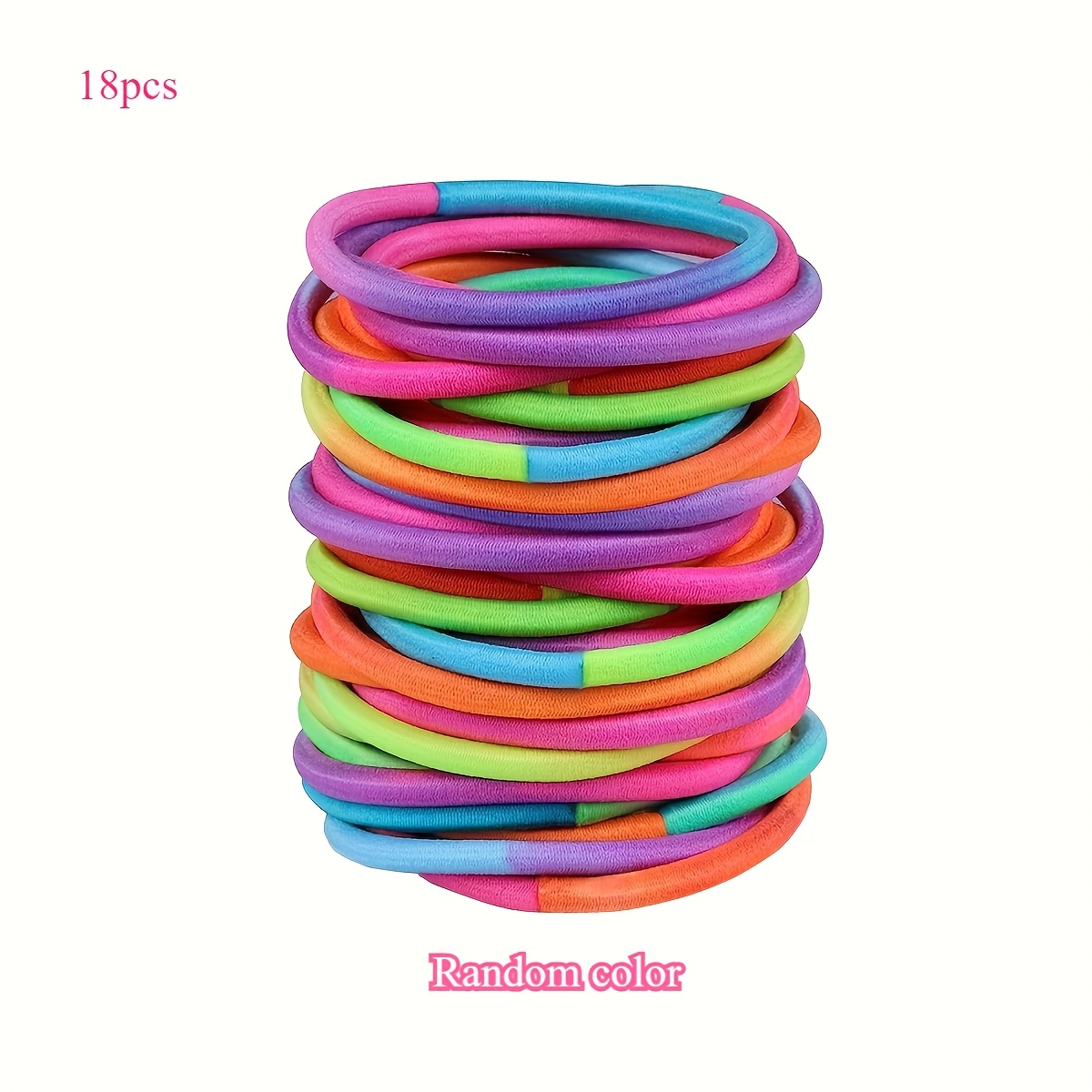 E-shop 12/18 Stück bunte elastische Haargummis, minimalistische Pferdeschwanzhalter, geeignet für mittel- bis dickes Haar