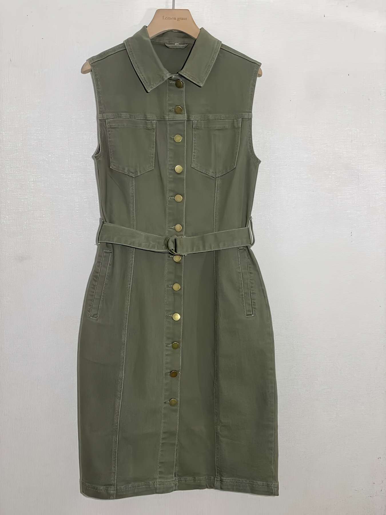 green belted shirt dress Belted Shirt Dress