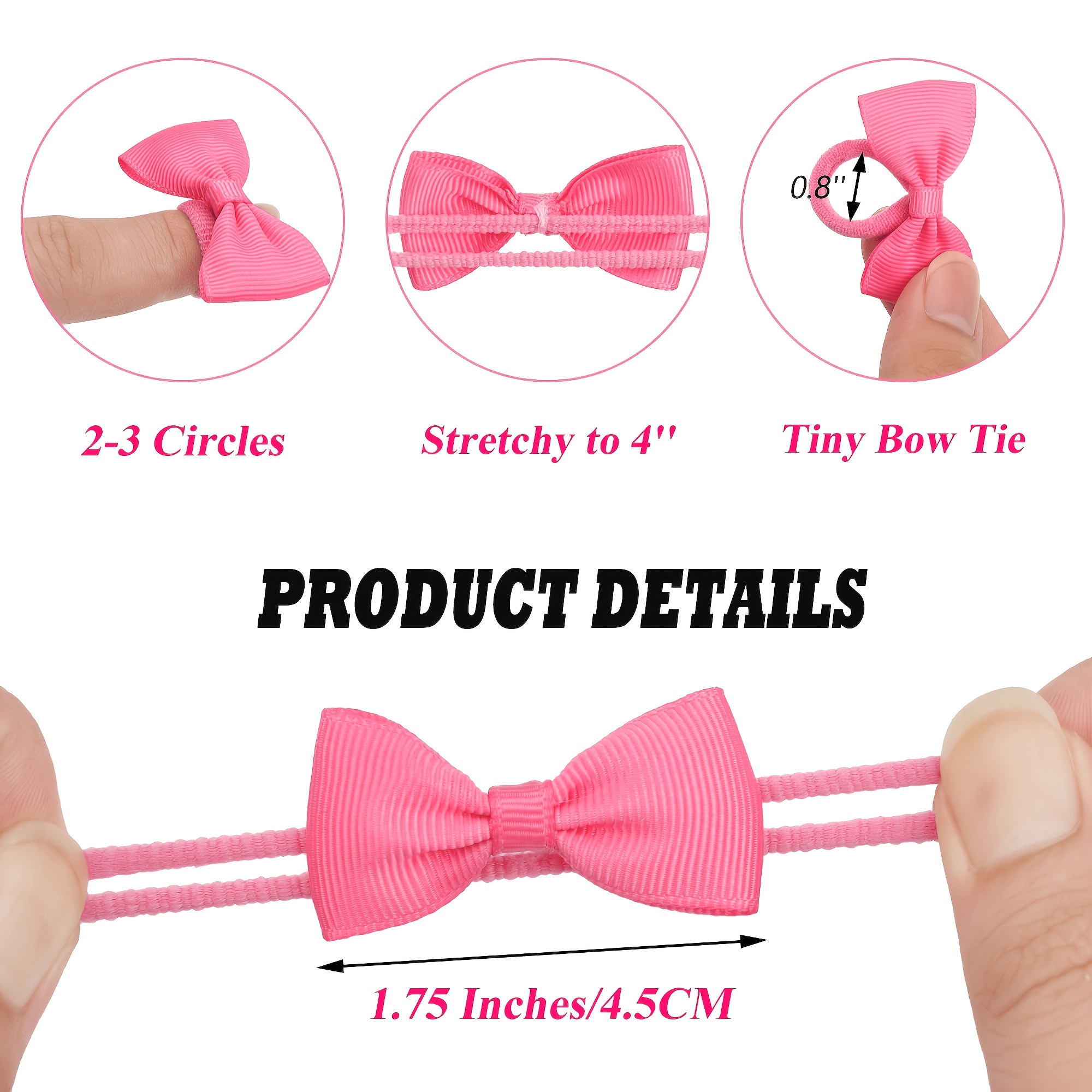48pcs Multicolor Mini Bow Hair Ties Set