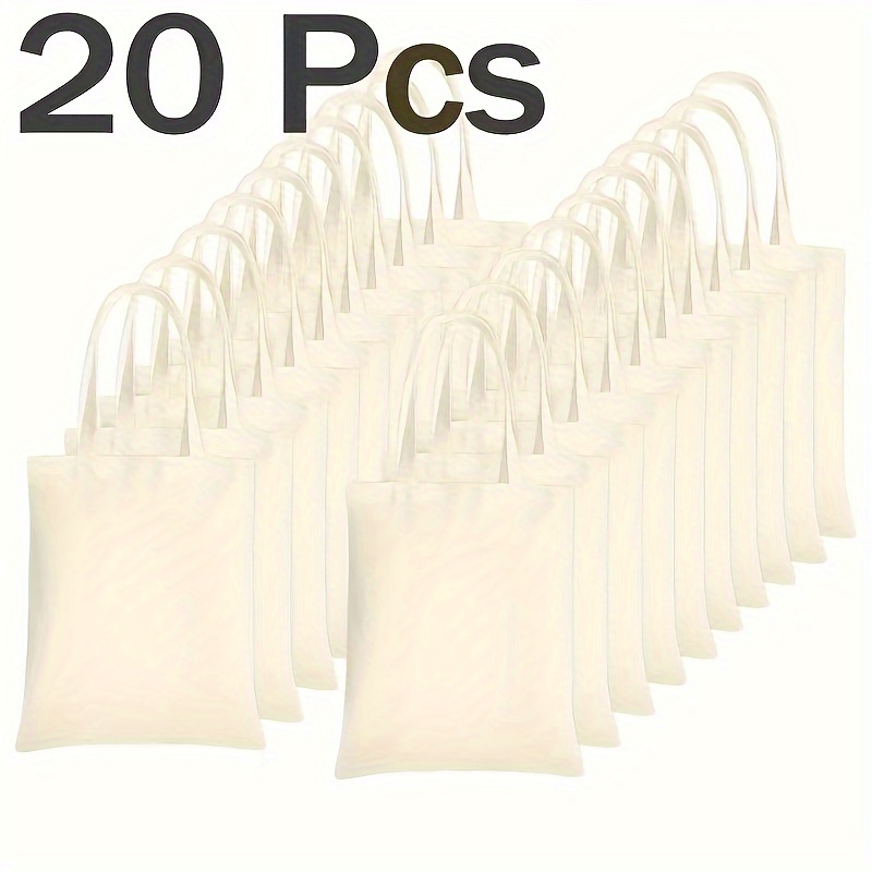Image of 6/12/20pcs Blank Tote Bags For Diy Sublimation/heat Transfer, Large Capacity, Multifunctional Shoulder Shopping Bags With Durable Fabric And Tear-resistant Design, Diy Wallet Making