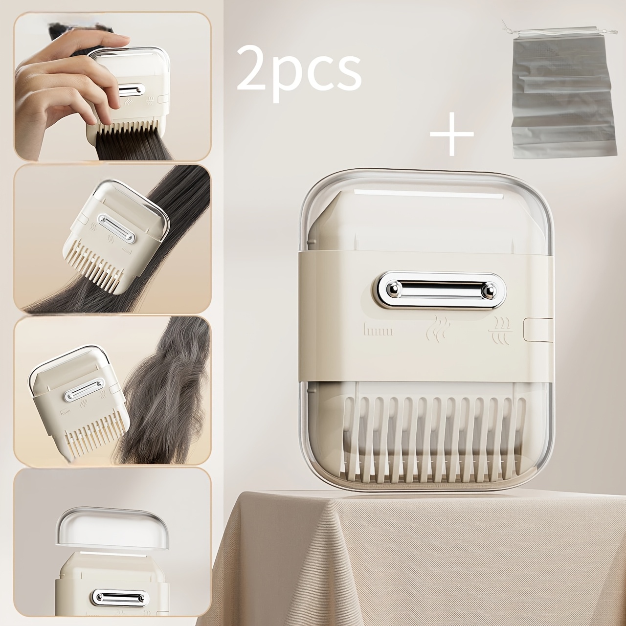 TEMU 2pcs Set: 1 Bang Trimming Thinning Shears + 1 Dustproof Storage Bag. Comb Haircutting And Thinning Shears. Suitable For Women'-home Haircuts And