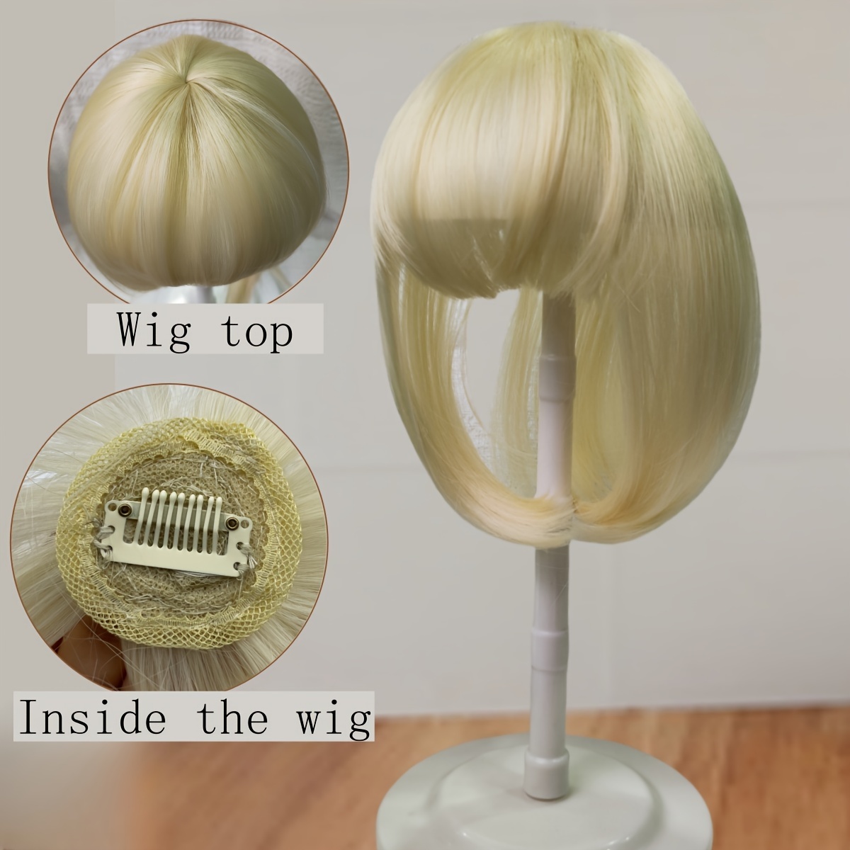   straight synthetic hair clip in bangs toppers   suitable for all hair types natural looking hair extensions for women 15 different colors 30g details 4