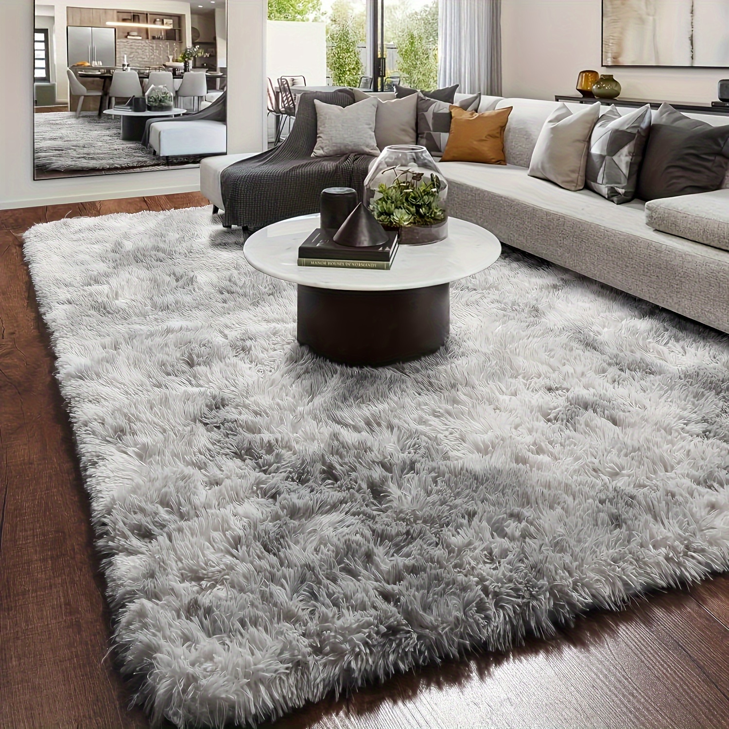 Image of 1pc Nordic Style Tie-dye Rug, Soft Sofa Plush Cushion, Coffee Table Mat, Dry Cleaning Living Room Carpet, For Bedside Accessories Room Supplies Home Decor Indoor Decor