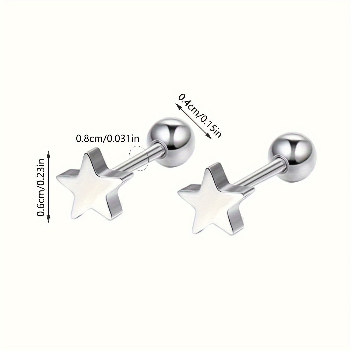 18K Golden Plated Twisted Round Ball Star Earrings