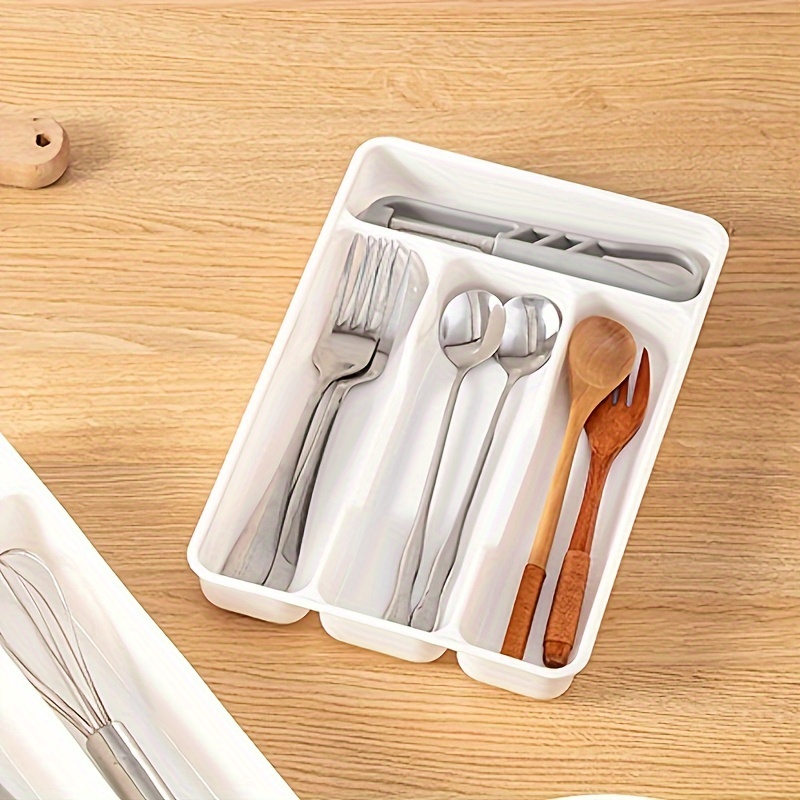 Organizador de cajones de cocina, almacenamiento de cubiertos para cuchara,  tenedor, utensilios, cuchillos, cubiertos, bandeja de cubiertos, cajas de