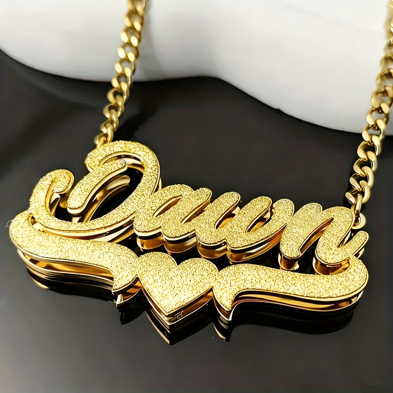 Customized Name Double-Layer Necklace, 304 Stainless Steel, Gift for Her