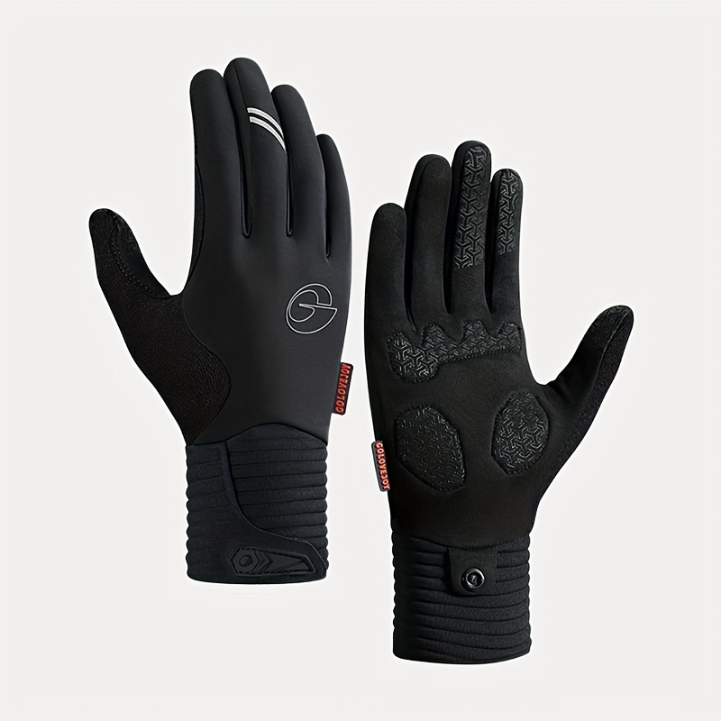 Image of 1 Pair Of Autumn/winter Cycling Gloves For Men And Women, Outdoor Travel Sports Road Bike Gloves, -lined, Thickened, Warm, And Anti-slip