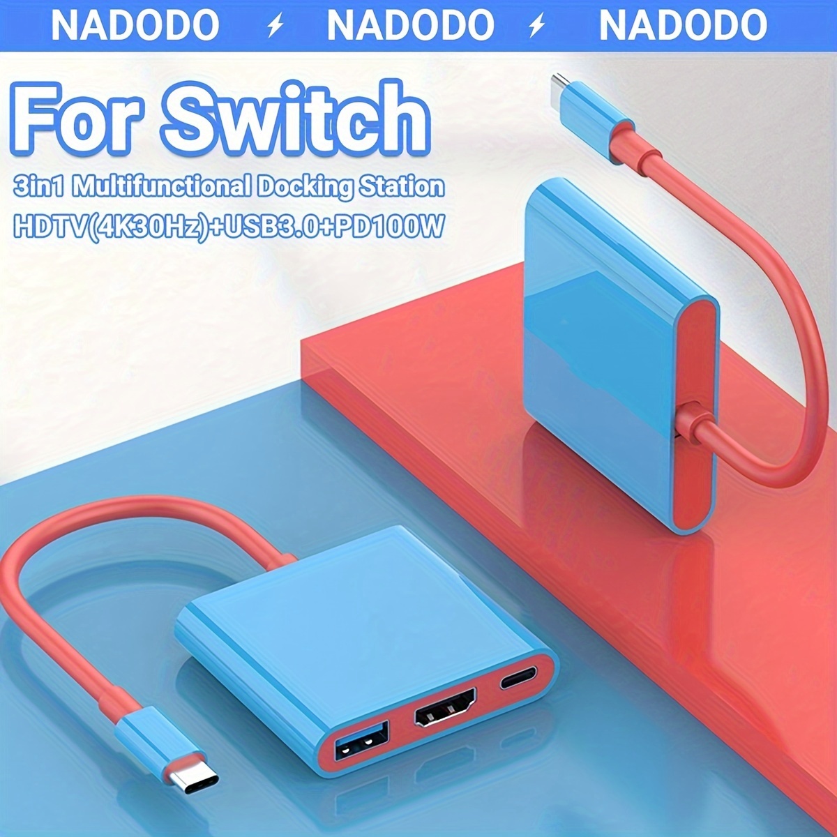 

Nadodo Dock For Switch Docking Station, Portable Tv Dock Adapter Compatible For Switch/oled/steam Deck Support For Switch Tv Mode With Hdtv1.4, Pd100w, Usb3.0 Replacement Travel Dock For Switch