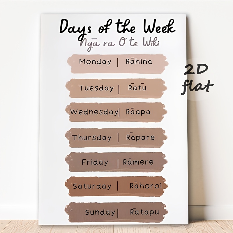 TEMU 2d Flat, 2d Flat, 2d Flat Posters And Prints, Unframed Canvas Art Prints Featuring Bilingual Maori Designs, Decor Gifts For Women For Occasions