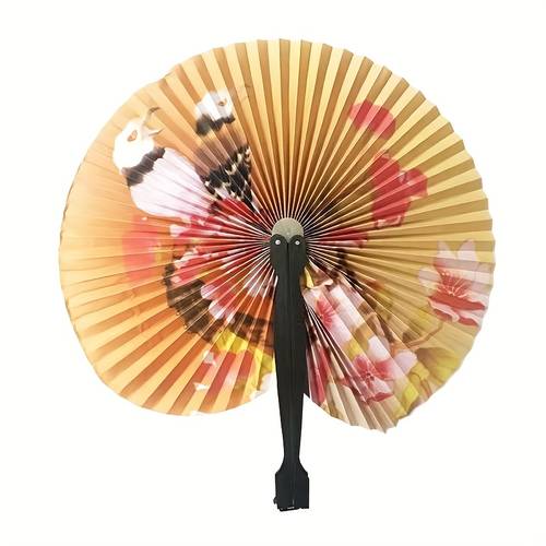 1pc of new portable folding small paper fan traditional style painted paper fan ideal for gifts parties and weddings random style